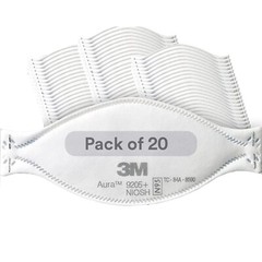 Lot of 20 Aura 3M 9205+ N-95 Particulate Respirator Mask Niosh Approved Made USA