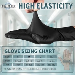 Black Nitrile Disposable Gloves, 5mil, Powder/Latex-Free, Medical Exam 100 PCS