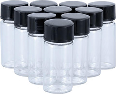 5Ml(1/6 Oz) Mini Clear Glass Vials with Plastic Screw Caps for Travel Jewelry Cr