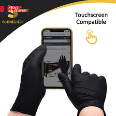 Nitrile Exam Gloves, Black Latex Free Powder Free Disposable Gloves for Medical,