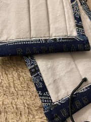 Fabric Face Mask Blue Paisley Print/ White Reversible Washable New