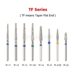 100 piezas/20 tipos Burr fresas de diamante salees FG medio 1,6mm Kit FG1.6MM