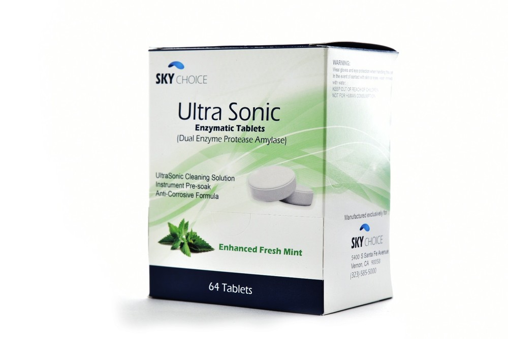 UltraSonic Tablets Dual Enzymatic Fresh Mint 64/Box Made in USA
