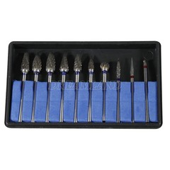 10pcs/1Box Dental Burs Acrylic Polisher Drills Burrs Tungsten Carbide Steel HP