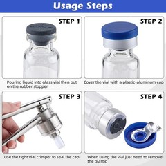 100PCS 2/3ml Glass Vials Headspace Vials Lab Sample Vials with 13mm Caps New