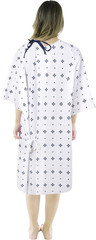6 Pack Unisex Hospital Gowns, Patient Gowns for Women and Men with Back Tie, Com
