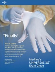 *200-Gloves* Medline Universal 3G Polyvinyl Chloride White Small MDS196074
