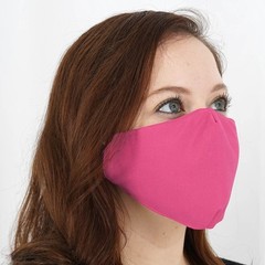 5 FUCHSIA 2-Layer Cotton Face Masks Washable Protective Covers Protection Gear