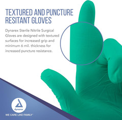 6536-BX Sterile Nitrile Surgical Gloves, Powder-Free and Puncture White, 7.5