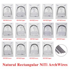 Dental Orthodontic Arch Wire NiTi Rectangular Super Elastic Natural 10pc/pack ns