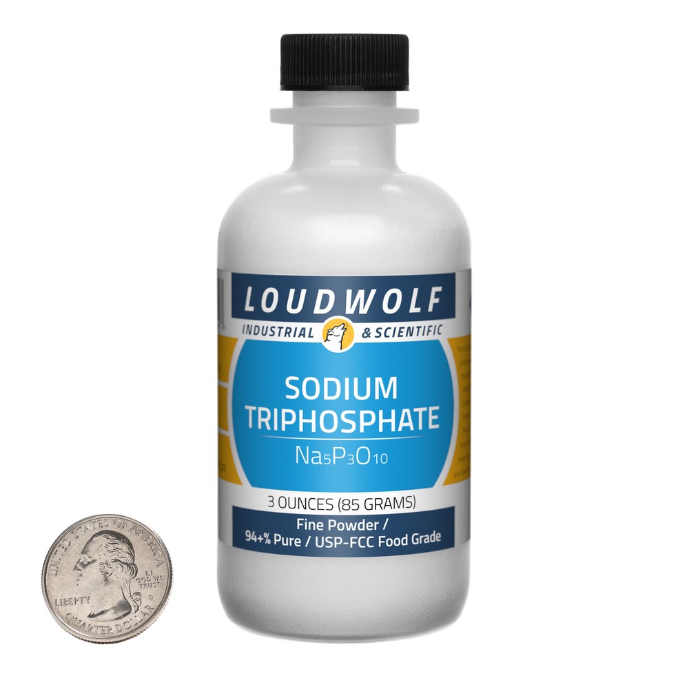 Sodium Triphosphate / 3 Oz Bottle / 94+% Pure USP-FCC Food Grade / Fine Powder