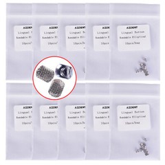 AZDENT Dental Orthodontic Lingual Buttons Bondable Round Rectangular Mesh Base