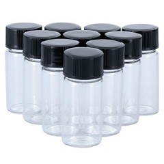 Newzoll 5mL(1/6 oz) Mini Clear Glass Vials with Plastic 5ml-10pcs, clear