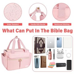 Bible Bag for Women with Shoulder Strap,Bible Carrying Case,Church Bag with M…