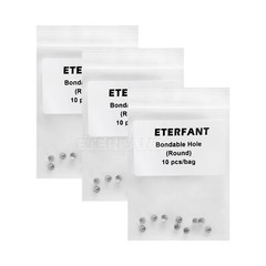 10XETERFANT Dental Ortho Bondable Lingual Buttons Round Base with Hole 10pc/pack