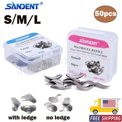50Pcs Dental Metal Matrices Matrix Band Sectional Contoured Refill S/M/L 35μm DK