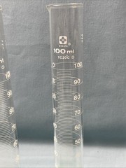 Vintage Sibata 100ml Lab Glass Graduated Cylinder With Spout TC20C Taiwan 57