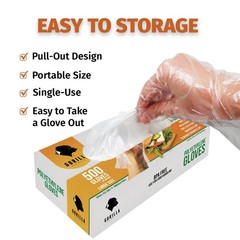 1000 Count Large Disposable Gloves – BPA Free Poly PE LDPE for Food Prep & Kitch