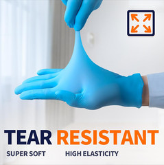 LG Blue Disposable Medical Gloves Powder-Free Latex-Free, Box of 100 Pcs