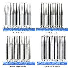 10/Pack Dental Surgical Carbide Burs Latch Type RA SURG Burs Low Speed RA1/4 RA1