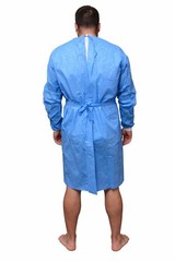 100Pack Disposable Protective Gowns Blue Dental, Cleaning, Industrial, Home Care