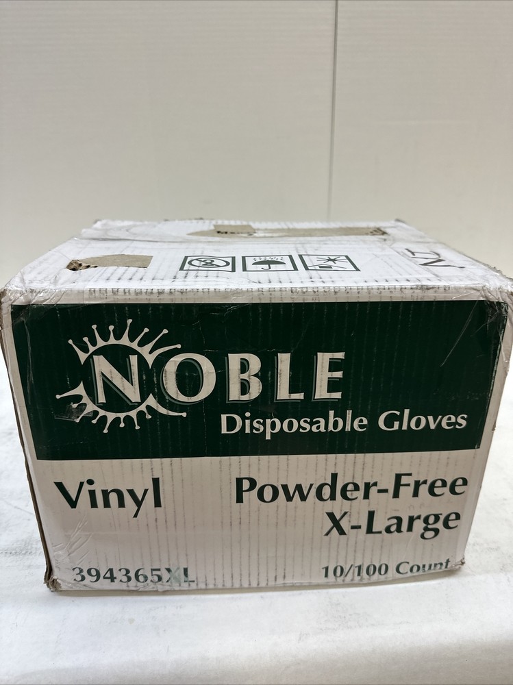 Noble Products Extra Large Powder-Free Disposable Vinyl Gloves 10pks of 100