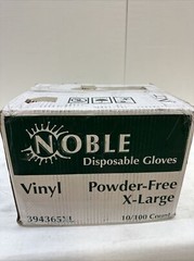 Noble Products Extra Large Powder-Free Disposable Vinyl Gloves 10pks of 100
