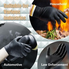 Gp Craft Heavy Duty Black Diamond Grip 8Mil Nitrile Gloves – Industrial Grade