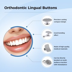 AZDENT Dental Orthodontic Lingual Button Bondable Round/Rectangular/Button Chain