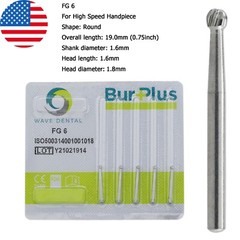 Wave Dental Carbide Burs Round For High Speed Handpiece FG 1/4 1/2 2 4 6 8 Prima