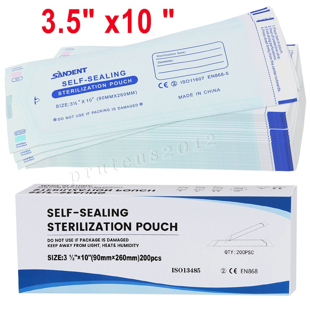 up to 7000 Sterilization Pouches 3.5 ” x 10 ” Dental Medical Self Seal Pouch Bag
