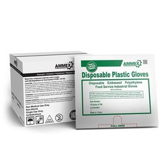 AMMEX Food Service Industrial Poly Plastic Gloves Disposable 500-CASE 4 for box