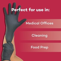Large Black Nitrile Exam Gloves 1000 Count Powder Free Disposable Medical Gloves
