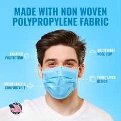 3‑Layer Masks – Individually Wrapped – 100 pack – Cleanroom Manufactured – Br…