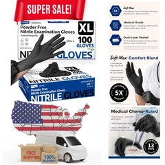 Ambidextrous Black Nitrile Gloves – 100 Pcs, Perfect for Food Prep & Medical Use