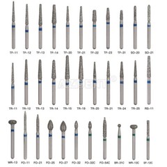 5Pcs/kit Dental Turbine Diamond Burs For High Speed Handpiece Friction Grip Burs