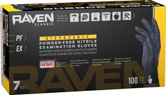 SAS Safety 66518 Raven Powder-Free Disposable Large (Pack of 100), Black