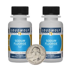 Sodium Fluoride / 2 Ounces / 2 Bottles / 99.9% Pure USP Food Grade / Fine Powder