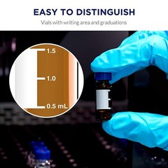 1000PCS 2ml Amber/Clear Sample Vials+Caps Screw Thread Top HPLC GC Glass Bottle