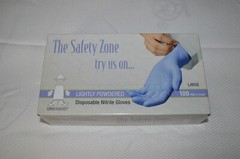 THE SAFTEY ZONE ~ DISPOSABLE NITRILE GLOVES ~ AMBIDEXTROUS ~ 100 COUNT ~ LARGE