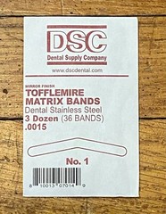 #1 Adult Matrix Bands ONLY Tofflemire size .0015″ Authentic Tofflemire 36 pieces