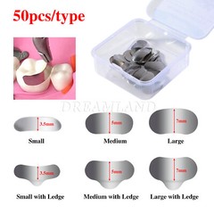 50Pc Dental Metal Matrices Matrix Band Sectional Contoured Refill S/M/L 35μm