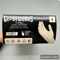 Gloveworks Ammex White Latex Gloves Small 4 Mil Powder Free 10 Boxes 1000