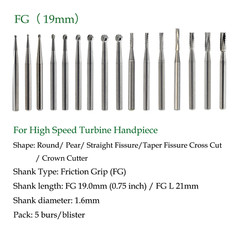 Dental Surgical Burs Long Shank FGOS 25mm FG 19mm High Speed Carbide Round