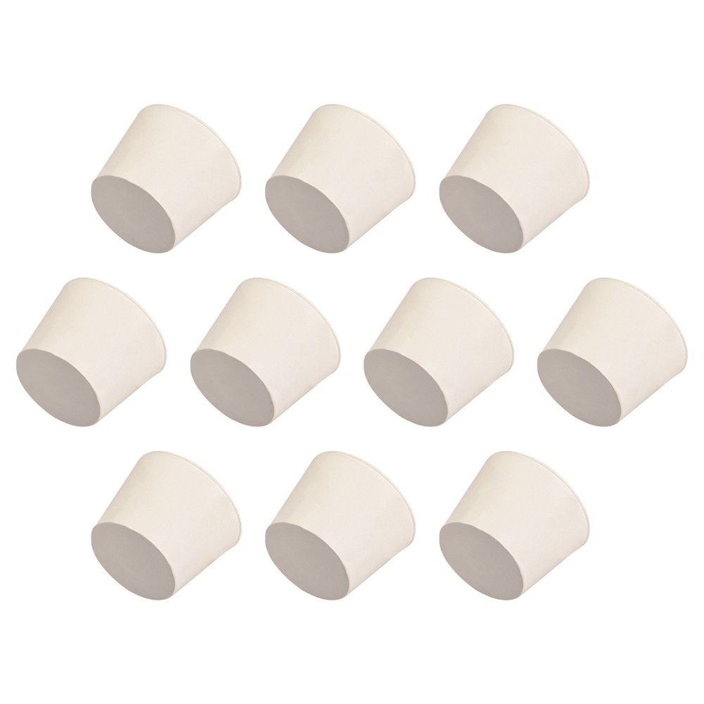 White Tapered Shaped Solid Rubber Stopper for Lab Tube Stopper Size 8 10Pcs