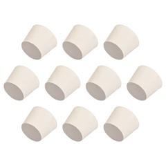 White Tapered Shaped Solid Rubber Stopper for Lab Tube Stopper Size 8 10Pcs