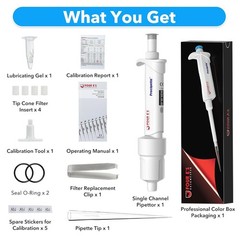 8pc 0.1μl-10ml Micropipette Adjustable Volume Manual Single Channel Pipettor Set