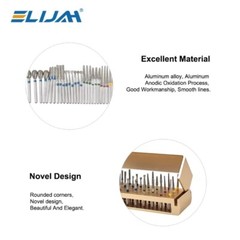 Dental Diamond Burs Drill+Disinfection Bur Block High Speed Handpiece–30Pcs/Set