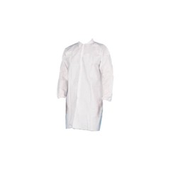 25-50 Microporous 50G White Medical Disposable Lab Coat Elastic Wrists No Pocket