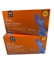 2 Members Mark Nitrile Exam Gloves Large Powder-Free 200 Count Textured Fingers
